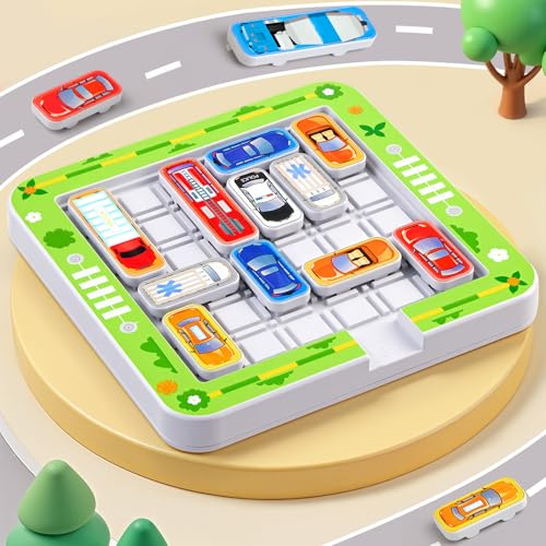 Parkspiele, Brettspiele ab 6 Jahre, Auto Spielzeug Stauspiel Logikspiel mit 360 Levels, Denken Logik Puzzle Spiele ab 3 4 5 6 7 8 Jahren, Kinderspielzeug Familienspiel Reisespiel Geduldspiel