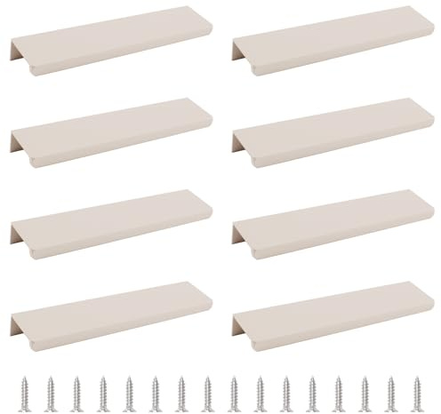 MOROBOR 8 Stück 150 mm versteckte Schubladengriffe aus Aluminiumlegierung, Kaschmirgrau, für Küchenschranktüren, Zuhause, Küchenschranktür, Türgriffe