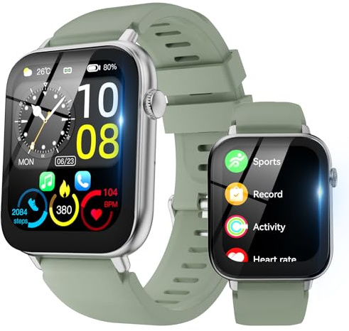 VOTAZIB Smartwatch mit Telefonfunktion, Touchscreen Smartwatch für Damen Herren Fitnessuhr,Uhr 112+ Sportmodi Fitnessuhr für Android iOS Grün