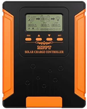 AIZQYC MPPT Laderegler Solar 12V 24V 36V 48V Auto, 60A Solarladeregler mit LCD Display, Smart Solarregler, Solar Charge Controller für Sealed Gel Flooded Lithium Batterien Lifepo4 usw