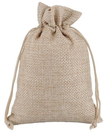 YILWPV Jutepåse med dragsko, återanvändbar, för smycken, presentpåse, förvaringsväska för presenter och godis, 30 stycken för bröllopssmycken (kaki, 9 x 12 cm)
