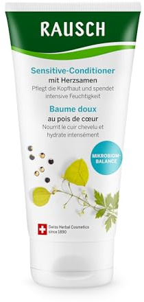 RAUSCH Sensitive-Conditioner mit Herzsamen 150ml bei hochsensibler Kopfhaut | Spendet Feuchtigkeit & beruhigt die Kopfhaut, für Mikrobiom-Balance, vegan & silikonfrei, mit Herzsamen, Schweiz