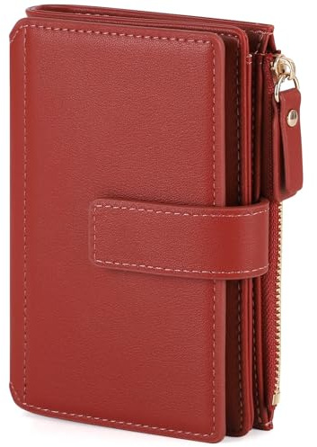RRANCharltu Carteras de Mujer Monedero Mujer Triple Plegado,Rojo