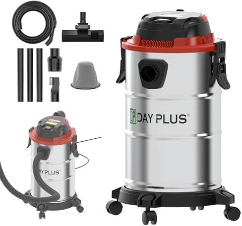 Bowose Nass-/Trockensauger mit 3-in-1-Funktionen zum Nasssaugen, Trockensaugen und Blasen, 18 l Edelstahl-Sammeltank, integriertem Filter, Tragegriff, 1,5 m Schlauch, Verschiedenen Düsen