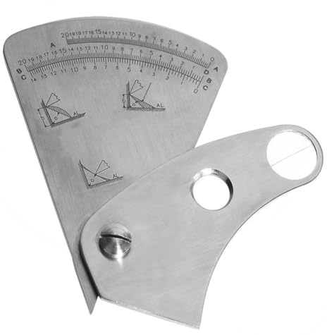 Gettimore Calibro 0-20mm della saldatura dell'acciaio inossidabile per la misura della lunghezza della gamba della saldatura e dell'altezza del raccordo