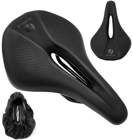 Yuirshion Sella per bicicletta in memory foam, da uomo, comoda, per mountain bike, ergonomica, con rivestimento in gel morbido, traspirante, ammortizzante, per uomo e donna