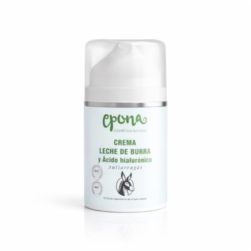 EPONA Crema Facial Leche de Burra BIO + Ácido Hialurónico | Nutrición intensa y piel más lisa | Para piel madura, seca y sensible | Textura sedosa no grasa | Cosmética natural certificada