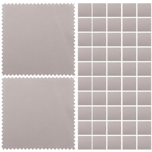 COLLBATH Lot de 50 Chiffons à Polir en Daim Doux 8x8 Cm Gris pour Bijoux en Argenté, Chiffon Réutilisable de Nettoyage et Entretien pour Argenterie, Bagues, Bracelets, Montres, Usage