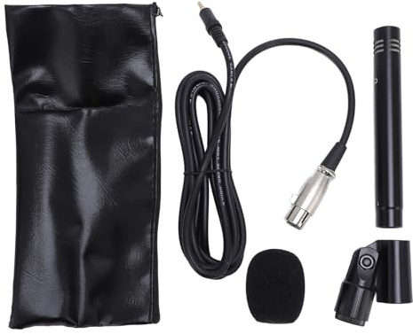 AstraLoom Microfono a condensatore a diaframma piccolo professionale XLR con clip per strumenti musicali, ideale per pianoforte, guzheng, chitarra, violino, studio di registrazione,