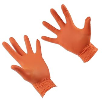 Connect 37301 Grippaz Large Orange Nitrile Gloves Box 50pc/25 Pairs