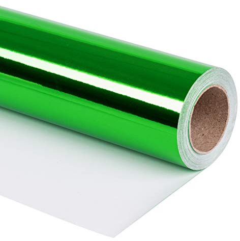 RUSPEPA Grünes Metallic-Geschenkpapier - Einfarbiges Papier Perfekt Für Hochzeits-, Geburtstags-, Weihnachts- Und Baby-Show-Geschenke - 76 cm X 10 m