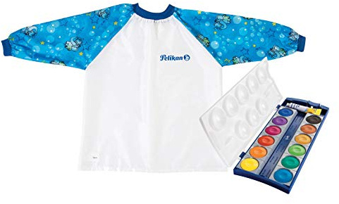 Pelikan-Malset: Farbkasten K12 inkl. Deckweiß + Malkittel blau