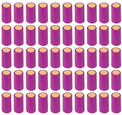 Cabilock 100Pcs PVC Heat Shrink Wine Bottle Capsules, Rosy Red Sleeves