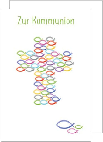 Edition Seidel exklusive Premium Kommunionskarte mit Umschlag. Glückwunschkarte Grusskarte Kommunion einzelne eine Kommunionskarte Junge Mädchen Karte (KO252 SW022) (Design 1)