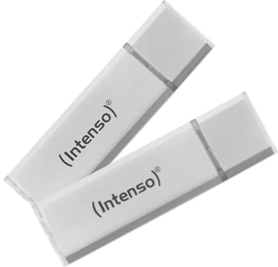 Intenso Ultra Line, 2x 32GB Speicherstick, USB 3.2 Gen 1x1, silber | Elegantes sechseckiges Design - 2er Set Flash Drive - USB-A Speicherstick - Bis zu 70 MB/s Lesegeschwindigkeit