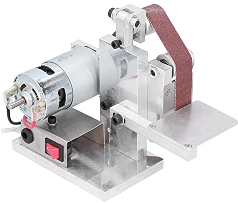 JORAsa Mini levigatrice a Nastro Lega di Alluminio Coltello Elettrico Apex Affilacoltelli Levigatrice per lucidatura Fai-da-Te DC12-24V(British Standard 110V-240V)