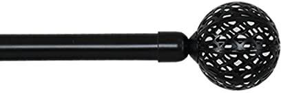 HOMEYA - Barra Cortina Extensible 120-210CM - Barra Metal para Cortinas con Remate Moderno - Palo 19mm para Cortinas Ligeras