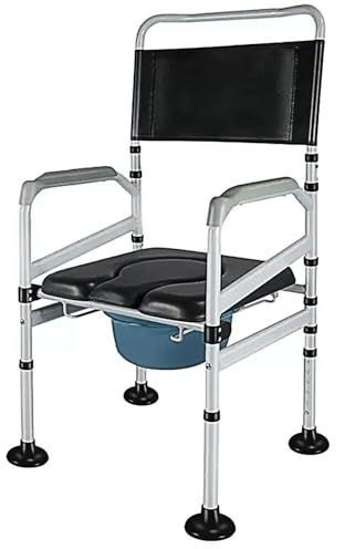 WHYATT Dusch Toilettenstuhl Fahrbar, WC-Stuhl Antirutschendenmit,Klappbarer Tragbarer Toiletteneimer für Schwangere Senioren mit Behinderung (Size : B)
