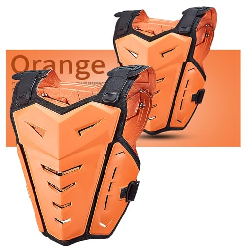Motorrad-Schutzpanzer for Erwachsene, Rückenprotektor, Brust, Wirbelsäule, Schulter, Arm, Ellenbogen, Knie, Motocross-Protektor, Ski, Skaten, Schutzweste (Color : Orange)