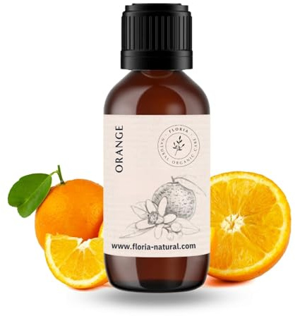 Bio Orangenöl ätherisch 30ml – 100% naturrein, kaltgepresst aus echten Orangen – Aroma- und Duftöl für Aromatherapie – Hochwertiges ätherisches Orangenöl Bio by FLORIA NATURAL