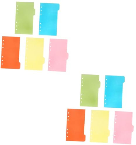 NUOBESTY 12sets Japanese Notebook Dotted Binder Dividers Tabs Paper Refill Dividers Punch Binder Separators for Office School Travel DIY Organiser