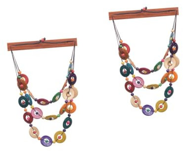 SOIMISS 2stücke Bohemia Stil Perlen Halskette Für Damen Verstellbare Geometrische Kette Für Partys Urlaub Und Alltag Verarbeitung Perfektes Für Frauen