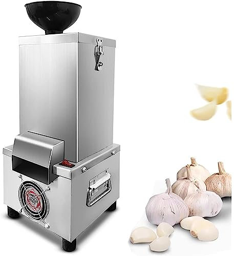 WOTZOV Peladora de ajo eléctrica, peladora de ajo Comercial de 200 W, con Entrada de alimentación Desmontable y disipador de Calor, Velocidad de pelado de 25 kg/h, para restaura