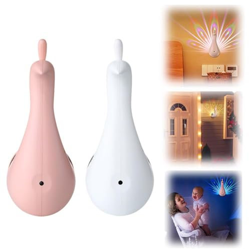 Peacock Projector Lamp,Peacock Wall Light,USB Rechargeable Peacock Projector with Smart Touch and Remote Control,Portable Led Night Light 7 Color Adjustment,for Home Bedroom Living Room Party Decor