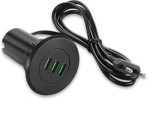 Hub da tavolo USB, passacavo con 4 porte USB, distributore, adattatore per computer portatile e telefono cellulare