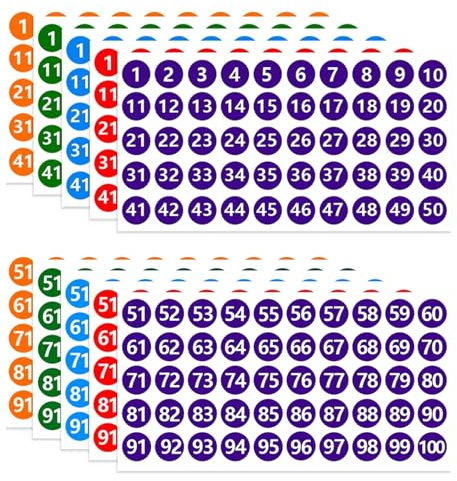 Zahlen Aufkleber 1-100 - 10Blatt Zahlen zum Aufkleben,Selbstklebend Nummer Aufkleber,1 bis 100 Fortlaufende Klebezahlen Wetterfest,25mm Nummer Sticker für Büro Schließfach Heim Ordnen Adventskalender