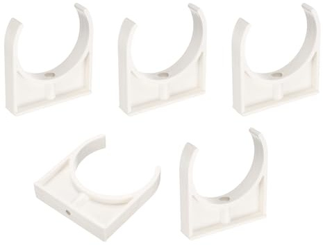 sourcing map Lot de 5 colliers de serrage en PVC pour tuyau d'eau - 75 mm ID - Boucles de tuyau d'eau en forme de U - Support de tuyau pour tuyau d'eau de 6,3 cm - Plateaux TV - Blanc