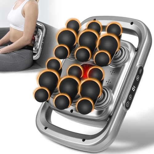 Pistola Massaggio Muscolare a 18 Testine con 9 modalità di massaggio e 9 velocità, Massaggiatore Muscolare Professionale per massaggio con 6 testine di massaggio sostituibili per schiena, collo