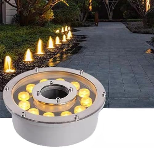 Luce LED Per Fontana Sommergibile - Luce LED Ad Anello Per Fontana, Illuminazione Per Laghetto Con Foro Centrale Impermeabile IP68 Da 12V, Luce Subacquea Per Paesaggi Con Foro Centrale(Blue,12W (12V))