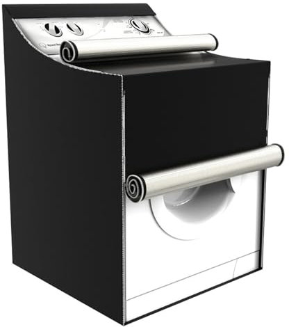 JIXINHEKEJI 210D Oxford Fabric Washer And Dryer Cover, Waterproof Dustproof Laundry Machine Cover With Zipper, Fit For Most Front-Load And Top-Load Washers/Dryers(Color:Black)