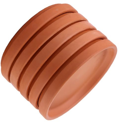 UPKOCH 5 Pièces Soucoupes pour Pots de Fleurs Poterie Lot de Supports Étanches pour Plantes Dintérieur et Extérieur Base Antidérapante pour et Jardinières Facile à Nettoyer et Décorative