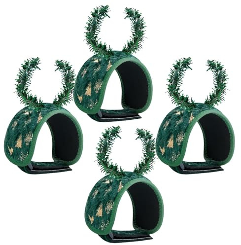 Seasonal Decoration - Set of 4 Adjustable Railing and Door Clips, Garland Holders, Outdoor Garden Coat Hangers, Decorative Ties and Reusable, Easy to In Accessory