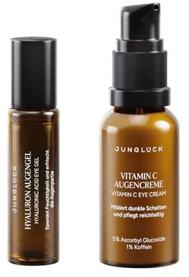 JUNGLÜCK Wache Augen Kombi | Geschenkset Augenpartie aufhellen & erfrischen – Pflege gegen Augenringe & Schwellungen