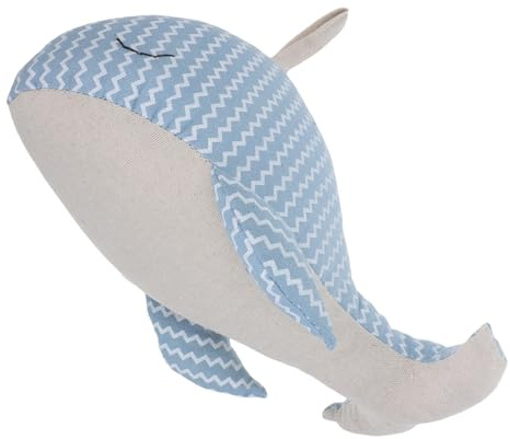 KICHOUSE Fermaporta a Forma di Balena Blu Scuro, Paraspifferi Decorativo per Porte Interni, Blocca Correnti D’aria Silenzioso e Giocoso, Fermaporta Animali per Casa e Ufficio
