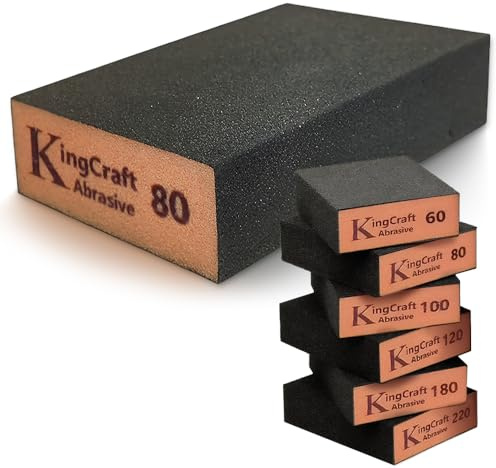 Belegao Sanding Blocks 6pcs Coarse and Fine 60/80/100/120/180/220 Grit | High-Density, Sanding Sponge, Reusable, Wet Dry Use, Abrasive Pads, for Wood, Walls, Metal Hand Sandpaper, DIYers, Craftsmen
