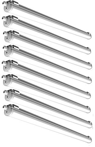 pureled 48W LED Feuchtraumleuchte IP65 150cm Wannenleuchte Kaltweiß 6000K Werkstatt Garage Keller (8er Set)