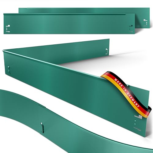 Rasenkante Metall Ergänzungsstück - 1er Set - 0,65m Verlegelänge - Garten Beeteinfassung 18,5cm hoch - Stabile Beetbegrenzung - Formbare Metall Rasenkante je 0,7m Länge - Farbe Grün