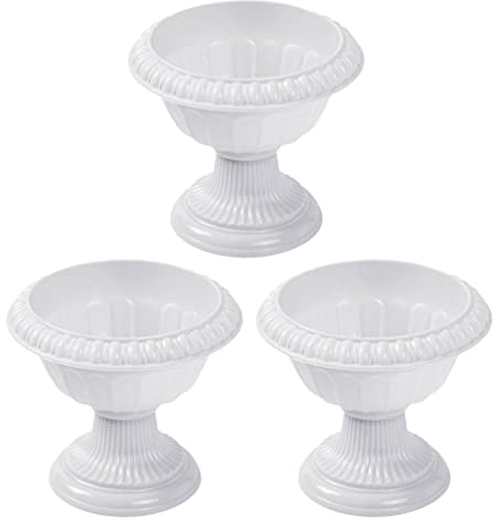 YARNOW 3 Stücke Vintage Blumentopf Amphore Pflanzpokal Blumenspindel Blumenständer Blumensäule Deko Vase Trophäe Römischer Topf Pflanz Pokal Rustik Garten Ostern Hochzeit Dekoration