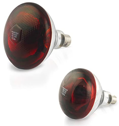 fratrisPRO 2 Stk 100 Watt E27 Rotlichtlampe Wärmelampe aus Hartglas 240 Volt - Infratrotlampe für Tiere - Küken, Kaninchen, Ferkel, Hundewelpen, Hühnerstall, Hasen