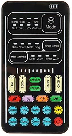 Voice Changer, Tragbares Voice Changer Gerät, Voice Changer Sound Effects Machine, Voice Disguiser Sound Changer Soundkarte für PS4, Computer, Laptop(Englische Ausgabe)