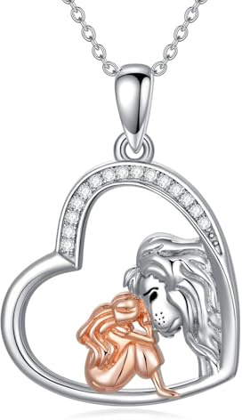 ONEFINITY Löwenmädchen Halskette 925 Sterling Silber Löwenmädchen Anhänger Schmuck Geschenke für Frauen Mädchen