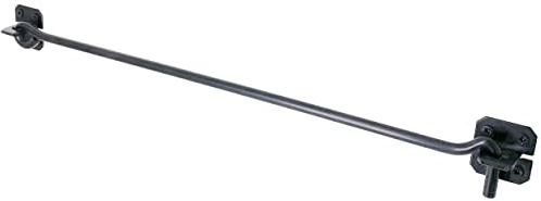 IRONTITE® Extra langer Kabinenhaken, 450 mm, Torhaken und Ösenschloss, robuster Türhaken und Ösenriegel, bekannt als Kabinenhaken für Türen, ideal für Schuppentüren und Tore, Schwarz