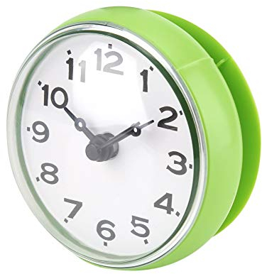 Tbest Hower Clocks,Reloj a Prueba de Agua,Baño de Metal Rojo,Relojes Pequeños con Ventosa,Relojes con Pies de Ventosa Succión a Prueba de Agua Ventana de Pared Espejo Baño Ducha Reloj (Verde)