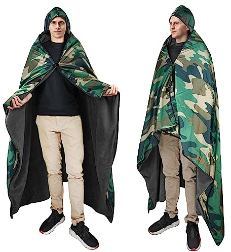 Catalonia Waterproof Stadium Blanket, Windproof Wearable Poncho for Football Sideline & Sports Events for Fans, Portable, Durable Outdoor Blanket for Camping & Tailgating