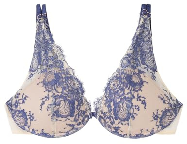women'secret Push Up Halter BH för kvinnor, Blått tryck, 90B