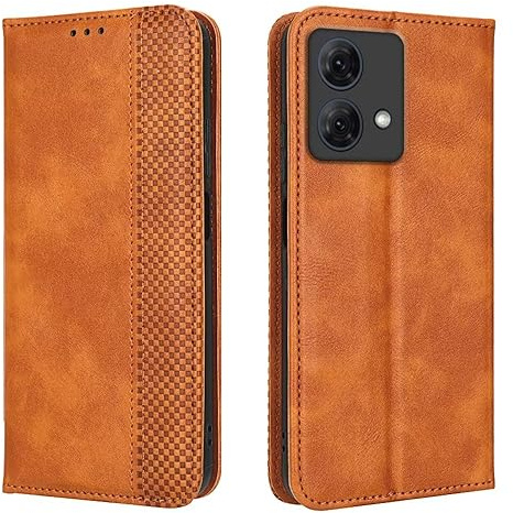 EASSGU Funda para Motorola Moto Edge 40 Neo (6.55 Inches) Carcasa con Interruptor Magnético de Cuero PU Flip Folio, [3 Ranuras para Tarjetas] [1 Wallet] Case - Marrón